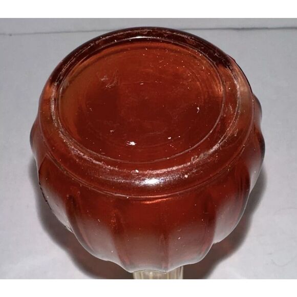 VINTAGE MID CENTURY MODERN 8-3/4" TALL AMBERINA COLOR GLASS BUD VASE - Picture 8 of 8